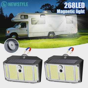 Magnetische Solar Wandlamp met Bewegingssensor - 268 LED, IP, Tuin en Terras, Verzenden, Nieuw
