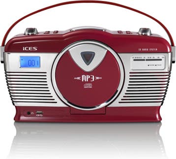 Draagbare Radio CD speler - FM Radio - Rood/Zilver - ICES, Audio, Tv en Foto, Verzenden, Zo goed als nieuw