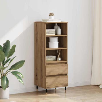 vidaXL Highboard Artisan Eiken 40 x 36 x 110 cm Bewerkt hout, Huis en Inrichting, Kasten | Buffetkasten, Minder dan 50 cm, Verzenden