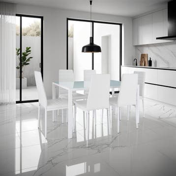 Eetkamerstoelen, kunstleer - wit, Set van 4, Huis en Inrichting, Stoelen, Verzenden, Nieuw