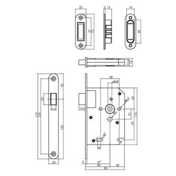 Intersteel magneet loopslot met zwarte voorplaat, Verzenden, Nieuw