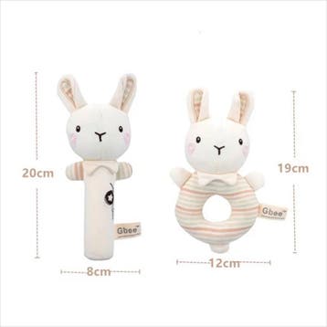 Set met 2 zachte baby rammelaars Klein Konijntje, Verzenden, Nieuw, Kraamcadeau