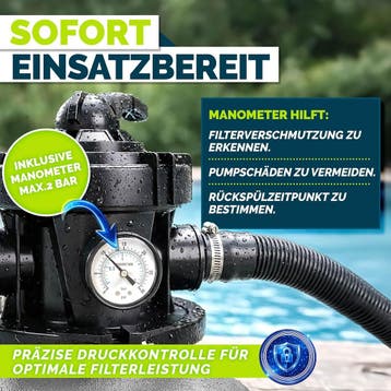 Zandfilterpomp - Zandfilter voor zwembad - Tot 50000L - Grij, Tuin en Terras, Zwembad-toebehoren, Verzenden, Zo goed als nieuw