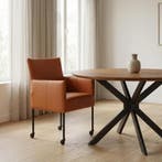 Leren eetkamerstoel Desire - Hermes Cognac (cognac/oranje), Ophalen of Verzenden, Nieuw, Leer, Bohemian, Industrieel, Modern, Scandinavisch