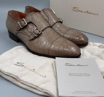 Santoni- Crocodile-UK6-No Minimum! - Loafers - Maat: EU 40.5, Nieuw