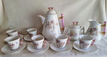 Koffie- en theeservies (15) - Porselein - Historisme 1895 -