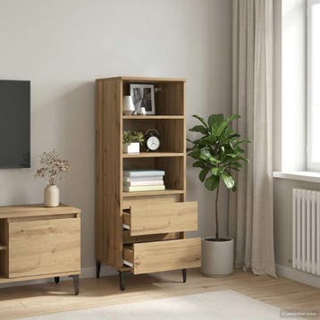 vidaXL buffetkast Artisanaal eiken 40 x 36 x 110 cm Bewerkt, Huis en Inrichting, Kasten | Buffetkasten, Minder dan 50 cm, Verzenden