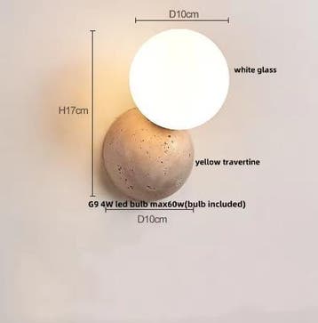 Scandinavische LED Wandlamp Travertijn, Verzenden, Nieuw