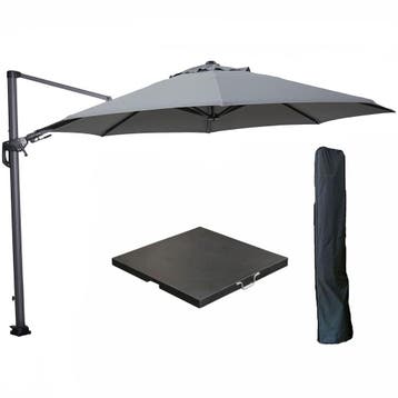 Garden Impressions Hawaii zweefparasol Ø350 cm carbon black, Verzenden, Nieuw