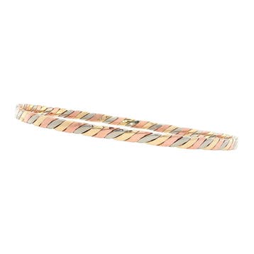 Tricolour gouden rinkel armband 14 karaat, Verzenden, Zo goed als nieuw, Goud