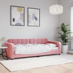 vidaXL Slaapbank 80x200 cm fluweel roze, Eenpersoons, Verzenden, Nieuw, 80 cm