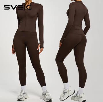 Dames Sport Set 2 Delig Fitness Jacket High Waist Legging, Verzenden, Nieuw
