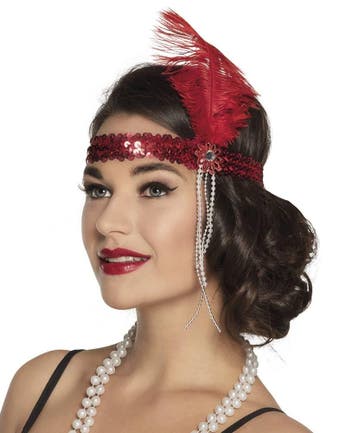 Hoofdband Flapper rood, Ophalen of Verzenden, Nieuw