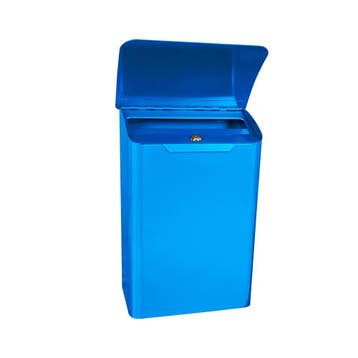 Basic Lugon wandbrievenbus staal - blauw, Tuin en Terras, Brievenbussen, Verzenden, Nieuw