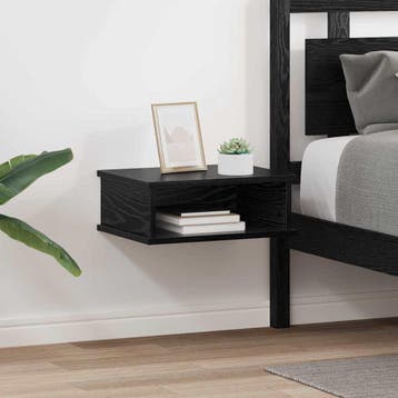 vidaXL Nachtkastje 2 st Zwart Eiken 40 x 31 x 15 cm Bewerkt, Minder dan 45 cm, Verzenden, Nieuw, Minder dan 55 cm