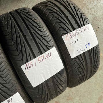 4 x Uniroyal The Rain Tyre 185-55-14 Zomerbanden 5,5mm, 14 inch, Gebruikt, Band(en), Personenwagen