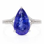 Zonder minimumprijs - Ring Platina - 4.11ct. tw. Tanzaniet -, Nieuw