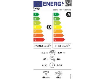 BEKO B3DT58447W - Wasdroogcombinatie - 5 kg wassen en drogen, Witgoed en Apparatuur, Verzenden, Zo goed als nieuw