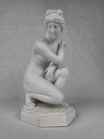 sculptuur, Grande Venere Accovacciata Neoclassica in Biscuit