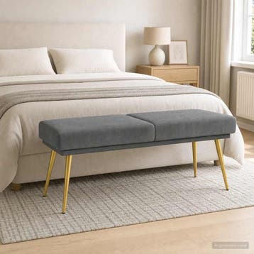 vidaXL Dubbel Laagige Bank Donkergrijs 120 x 45 x 46 cm, Verzenden, Nieuw, Stof