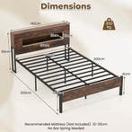 LIVSK Bedframe met LEDverlichting - Oplaadstation met USB en, Huis en Inrichting, Verzenden, Nieuw