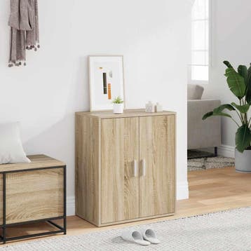 vidaXL Schoenenkast 60x35x70 cm bewerkt hout sonoma, Verzenden, Nieuw