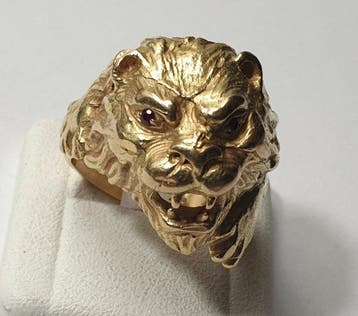 Ring - 18 karaat Geel goud Robijn, Nieuw
