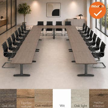Ahrend Mehes vergadertafel - 720x320 - U-vorming - Bladkl..., Vergader- of Presentatieruimte, Ophalen of Verzenden, Gebruikt, Tafel