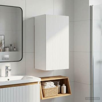 vidaXL Badkamer wandkast ARNHEM Wit 30 x 31 x 59 cm Bewerkt, Verzenden, Nieuw