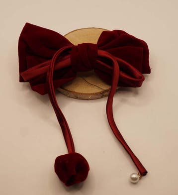 Haarstrik bordeaux rood op haarclip, Verzenden, Nieuw, Haarspeld