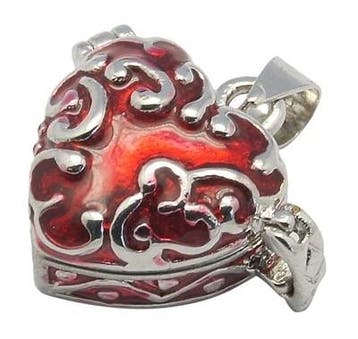 Wensdoosje of prayerbox met rode emaille 20mm x 25mm x 10..., Ophalen of Verzenden, Nieuw, Kraal