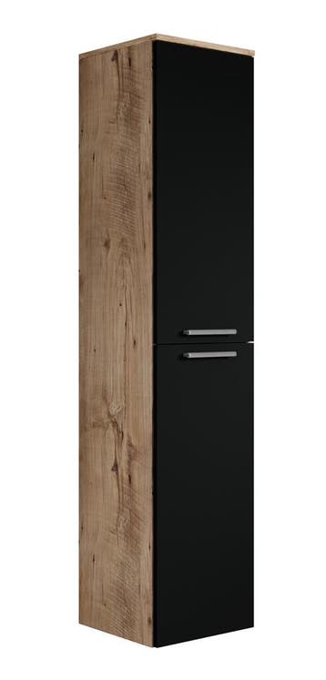 Badkamerkast Venus 30 x 30 x 160 cm Kastanje Eiken zwart, Verzenden, Nieuw, (Half)hoge kast