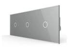 Livolo 3-Voudige Puls Touch Schakelaar | Grijs Glas |, Doe-het-zelf en Verbouw, Elektra en Kabels, Ophalen of Verzenden, Nieuw