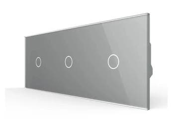 Livolo 3-Voudige Puls Touch Schakelaar | Grijs Glas |, Ophalen of Verzenden, Nieuw, Schakelaar