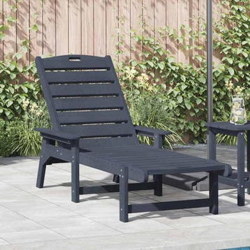 Ligstoel Marineblauw - 41% Korting - Retourdeal, Ophalen of Verzenden, Zo goed als nieuw, Kunststof, Verstelbaar