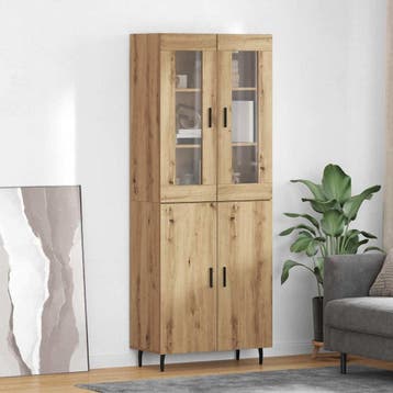 vidaXL buffetkast 2 pcs Artisan Eiken Geengineerd Hout en, Minder dan 50 cm, Verzenden, Nieuw, Minder dan 100 cm