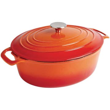 Vogue ovale inductie braadpan oranje 5L, Verzenden, Nieuw