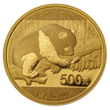China. 500 Yuan 2016 500 Yuan China 30g Gold Panda Coin (In