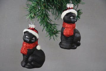 zwarte kat als kerstornament - Kerstballen Inge-Magic (2) -, Nieuw