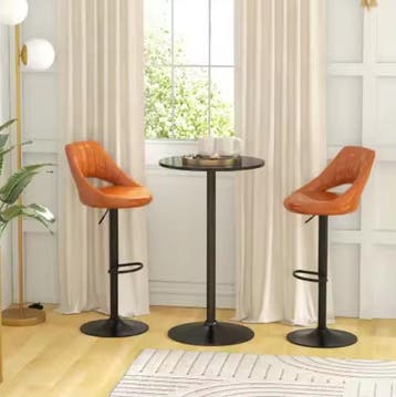 Nieuw Scandinavische Bartafel Ø60 cm – Zwart met Marmerlook, Verzenden, Nieuw