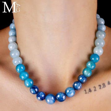 Natuurlijke blauwe edelsteen - Halsketting van kyaniet,