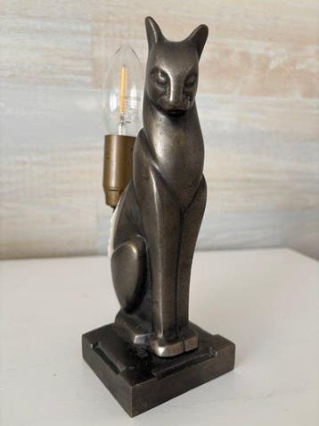 G&G Bros. - Lamp - Gepatineerd brons - zittende kat