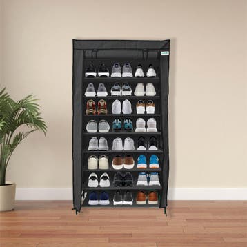 Schoenenrek | Schoenenkast | Kledingkast | 90x28x163 | Zwart, Verzenden, Nieuw
