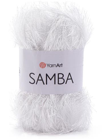 YarnArt Samba - 01 Wit - Harig Franje-/Wimpergaren, Ophalen of Verzenden, Nieuw
