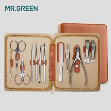 MR.GREEN 12-delige Manicure Set - Roestvrij Staal Nagelverzo, Verzenden, Nieuw