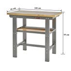 Professionele werkbank 100 cm met hardhouten blad - grijs, Ophalen of Verzenden, Nieuw