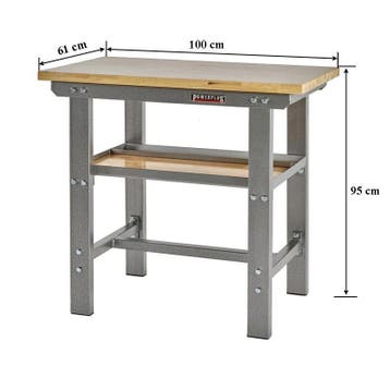 Professionele werkbank 100 cm met hardhouten blad - grijs, Ophalen of Verzenden, Nieuw