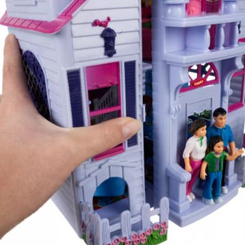 Ruhhy Kleurrijk Opvouwbaar poppenhuis met meubels – 6 kam., Ophalen of Verzenden, Nieuw