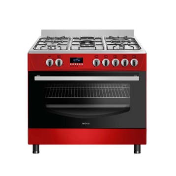 WEG=WEG: Wiggo Vrijstaand Gasfornuis 90CM WO-E909R (RX), Verzenden, 60 cm of meer, 4 kookzones, Zo goed als nieuw