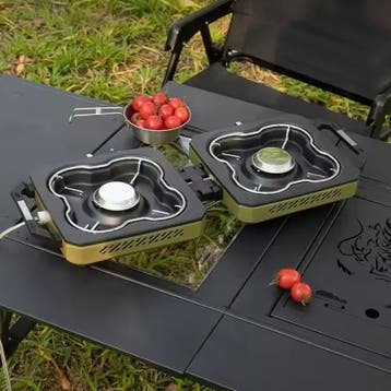 Draagbaar camping gasfornuis dubbele brander opvouwbaar, Caravans en Kamperen, Kampeeraccessoires, Verzenden, Nieuw